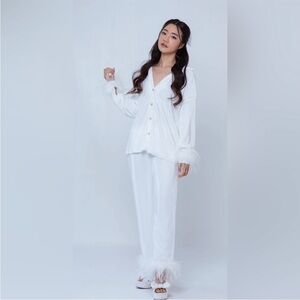 Waverless Pleated Luxe Feather Pajamas